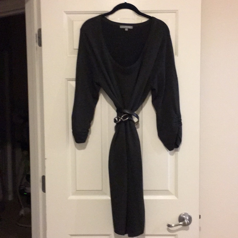 Charcoal grey sweater dress